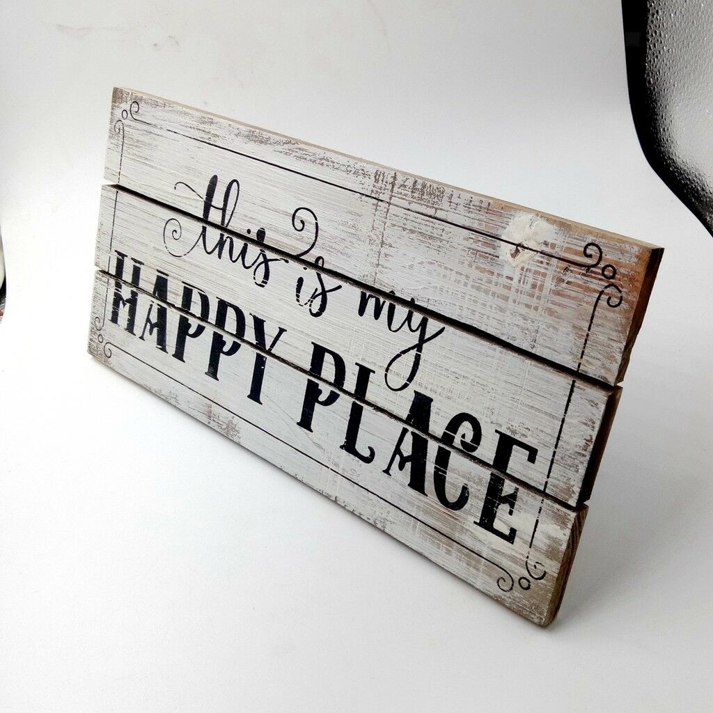 "this is my HAPPY PLACE" Party Sign Wooden Plaque Home Decoration Wood Craft