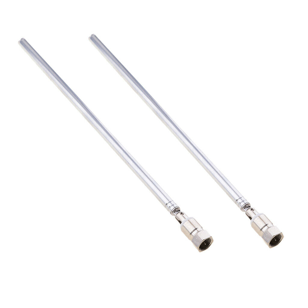 2x Telescopic Antenna 7 Sections Fit for All the F Connector of FM Radio / DAB /