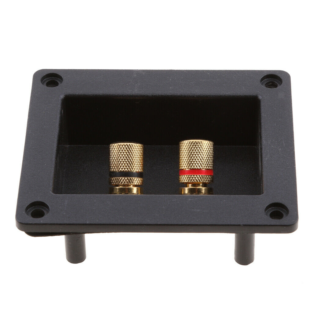 Car Stereo 2 Way Speaker Box Terminal Square Spring Cup Connectors Black