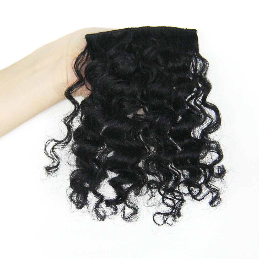 100% Remy Human Hair Curly Bangs Clip in Front Fringes Afro Hairpiece Extensions