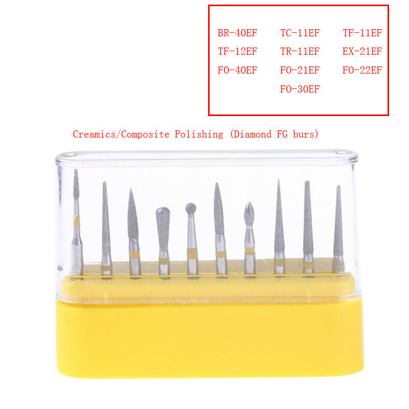 100 X Dental Diamond Bur Composite Polishing Kit FG-105 For High Speed Handpiece