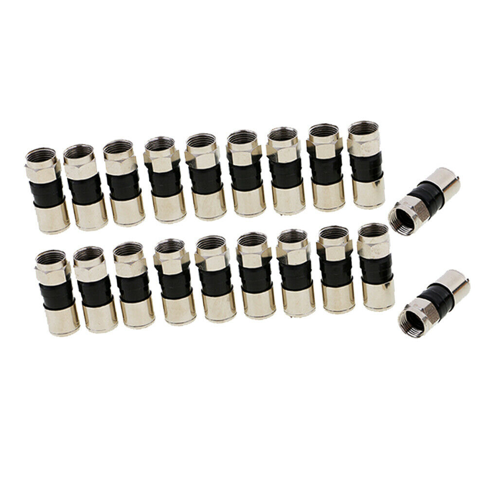20Pcs   Compression Snap Seal Plug Connector For RG6 Cable TV Set-top Box