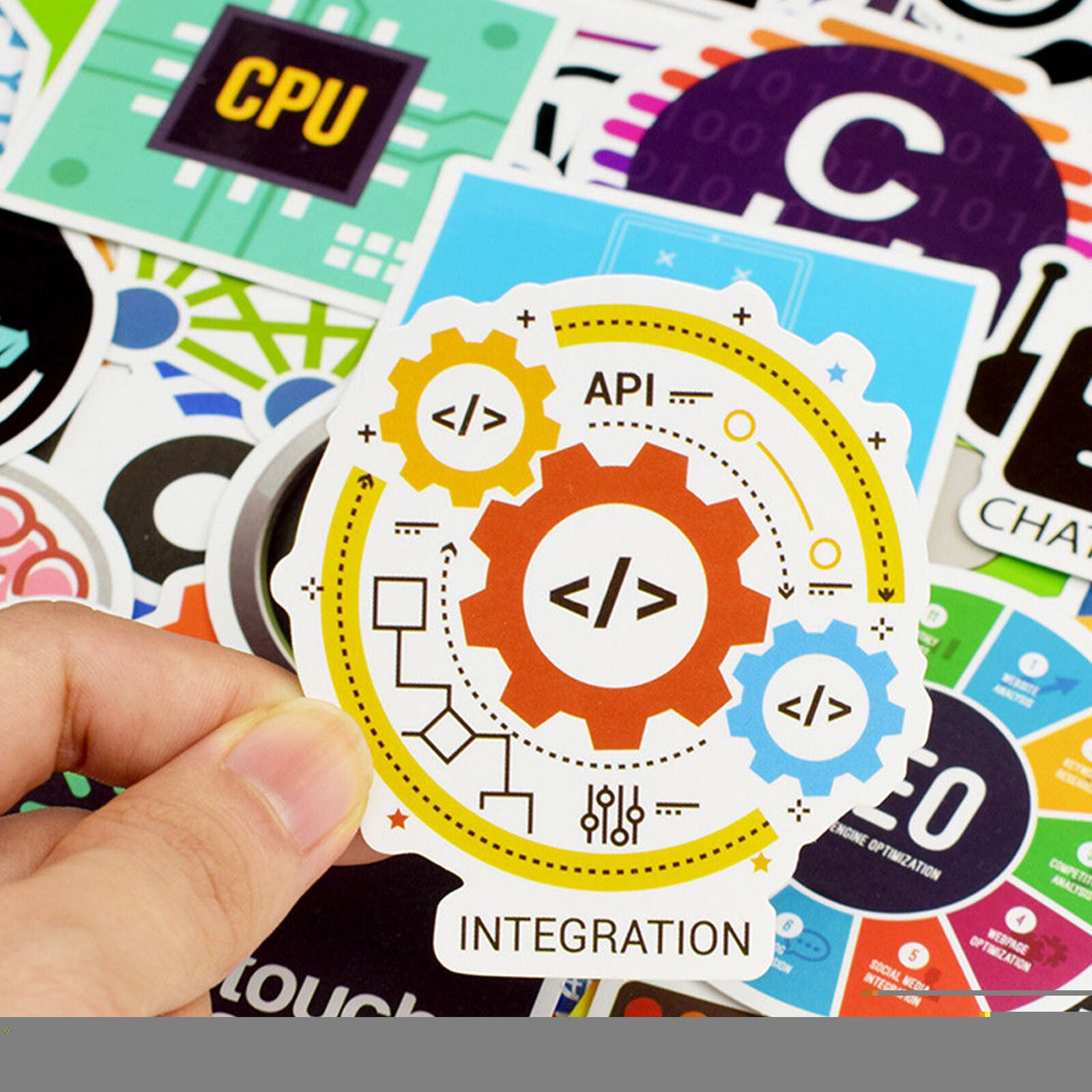 50 Programming Language Waterproof PVC Stickers Skateboard Luggage Laptop Decals