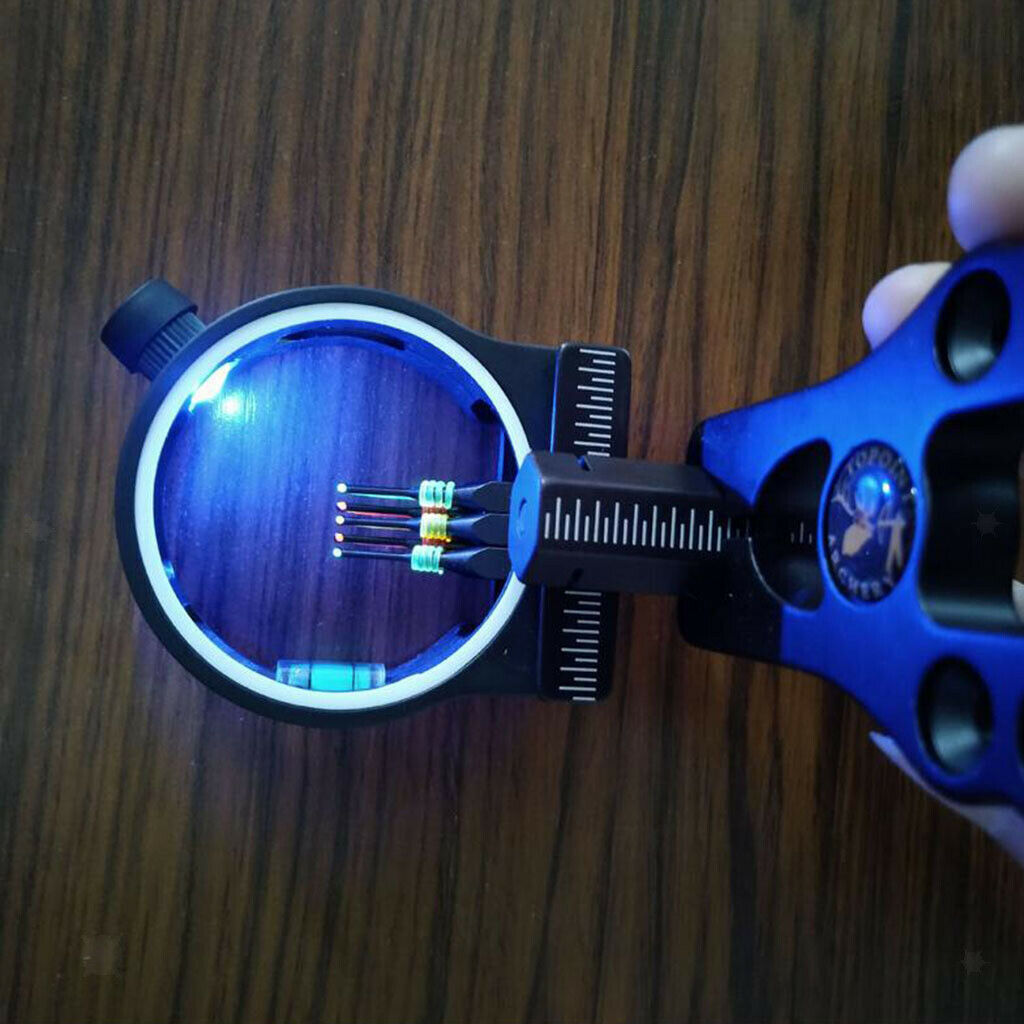 5 Pins Compound Bow Light Adjustable Archery LED Sight Light