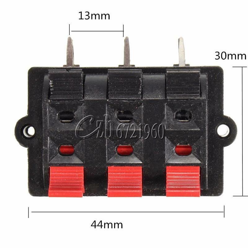 6 Way Speaker Terminal Strip Plate Stereo Connector Block Spring Push Release