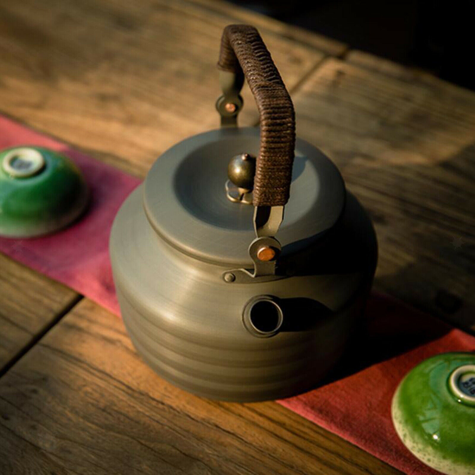 1.3L Camping Kettle Tea Coffee Pot Campfire Teapot Tableware Ultralight