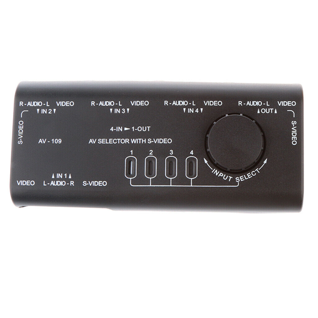 4 Way AV Selector RCA Selector Composite Audio Selector L / R With 4 Inputs And