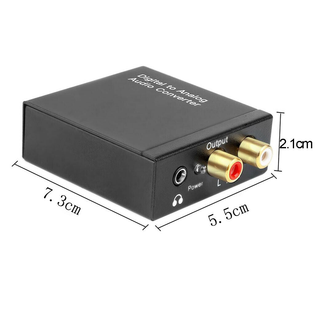 Digital SPDIF Toslink to Analog Stereo Audio L/R Audio AUX Converter Adapter