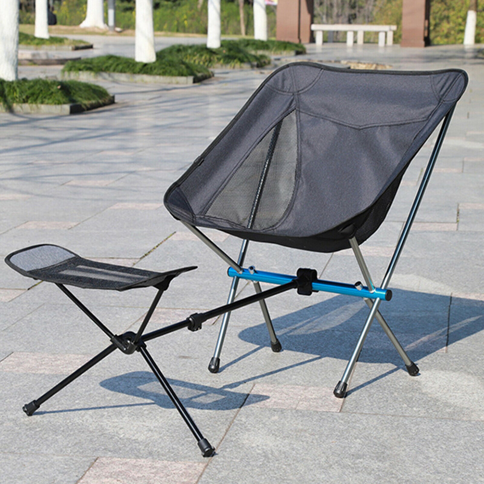 Folding Chair Footrest Foldable Fishing Picnic Chair Footstool Resting Seat
