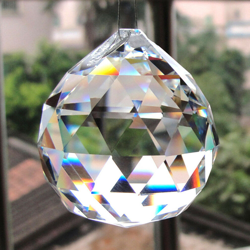 Clear Crystal Feng Shui Lamp Ball Prism Rainbow Sun Catcher Wedding Decor 20mm