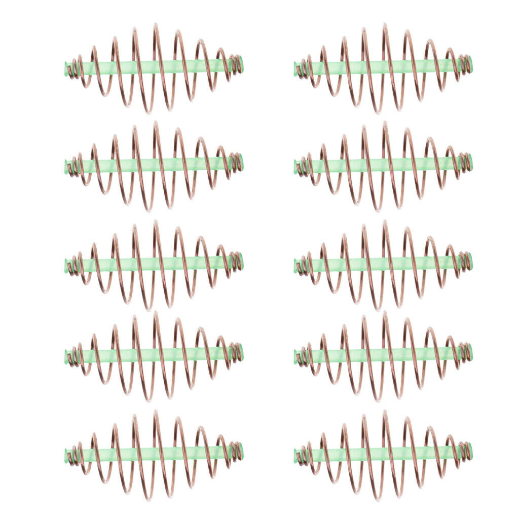 10 Packs Metal Spring Bait Thrower Feeder Coil Bait Cage Spring Fishing