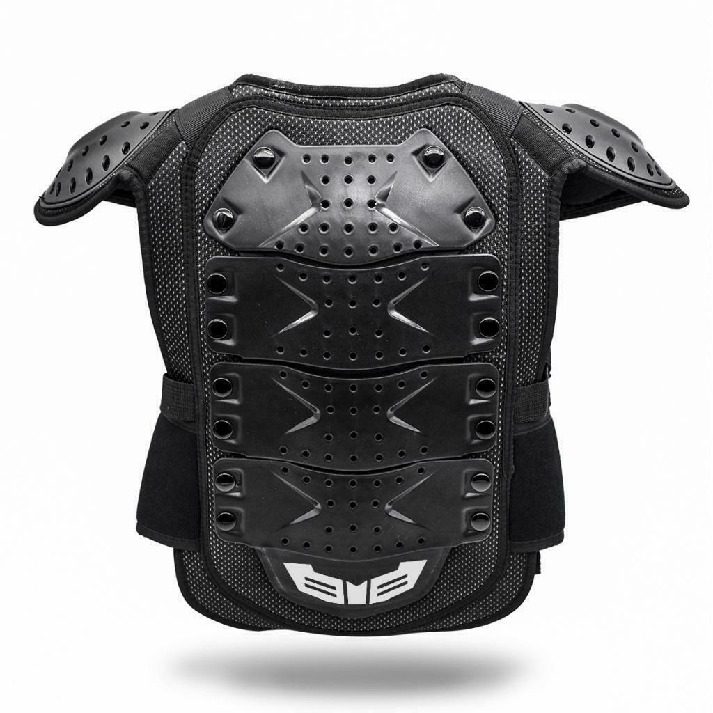 Kids Motorcycle Armor Vest Support Jacket Dirt Bike Chest Protector Black S