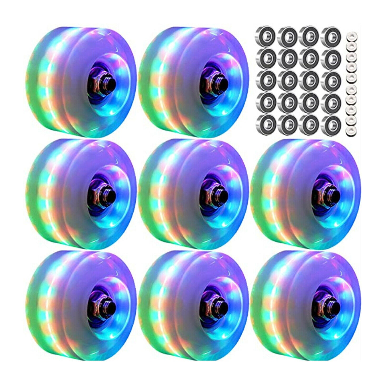 8x Roller Skate Wheels Premium Light Up 82A Hardness Bearings Skates Repair