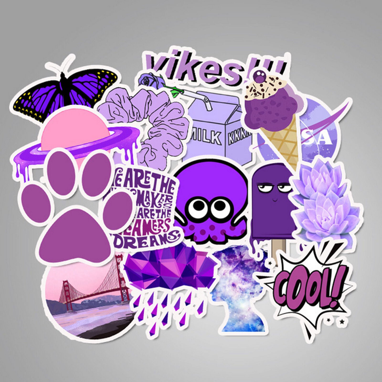 50 PCs Cute Stickers for Water Bottles and Hydro Flask for Teen Girls