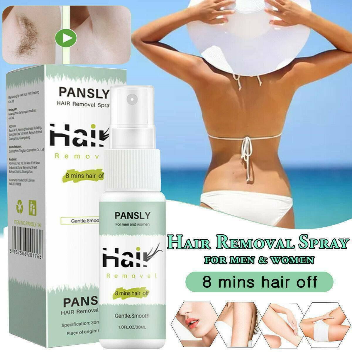 100%-Natural Permanent Fast Hair Removal Spray Stop Hair Growth Inhibitor Remove