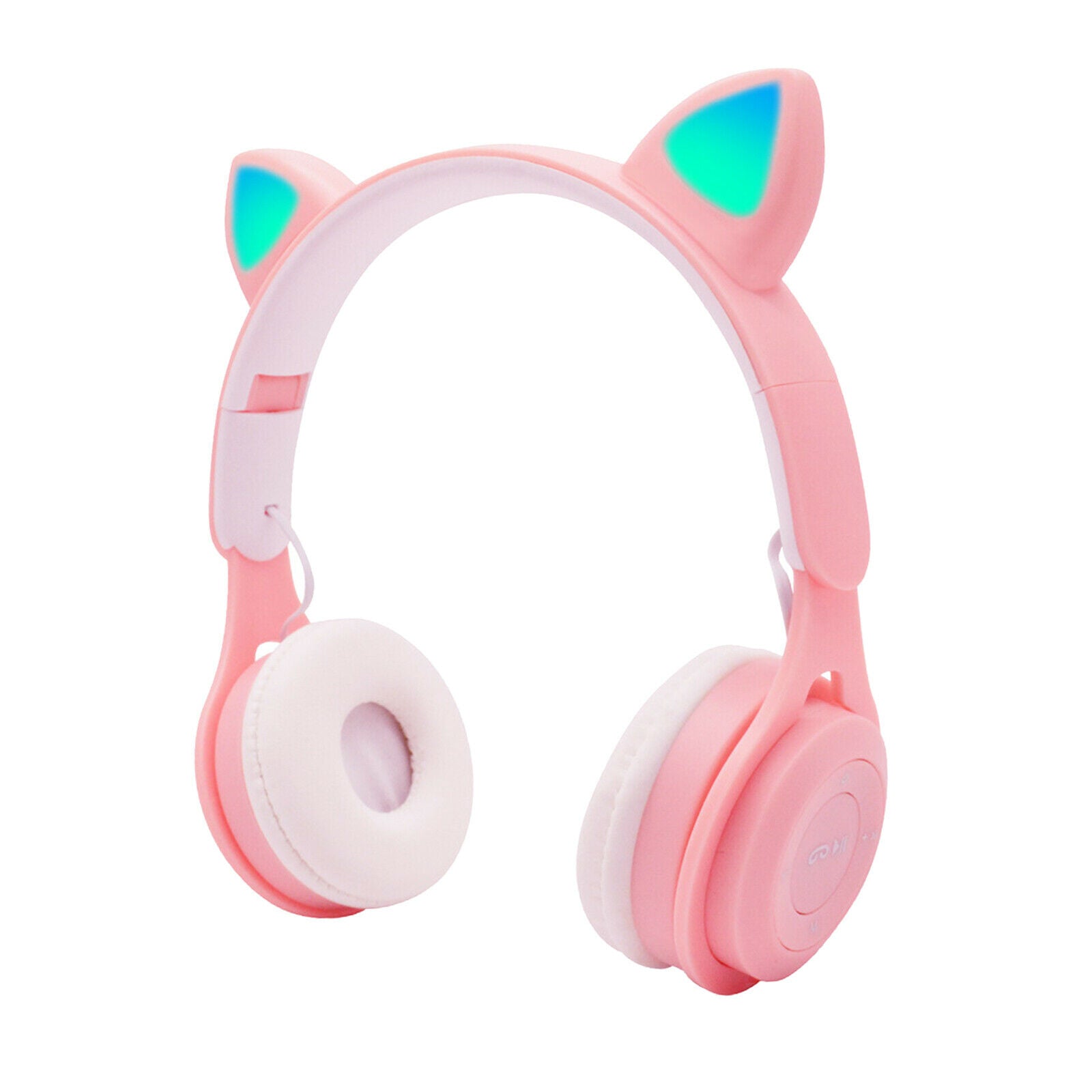 Cat Ear Headphones Over Ear Earphone Volume Control for Kids Children Pink