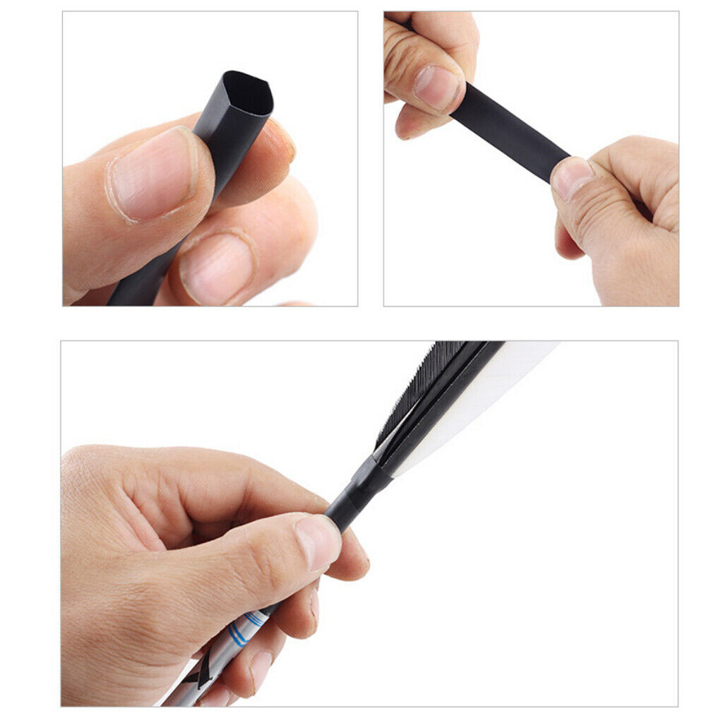1M Archery Feather Protector Fletching Arrow Wrap Tube Tubing DIY Tool Black