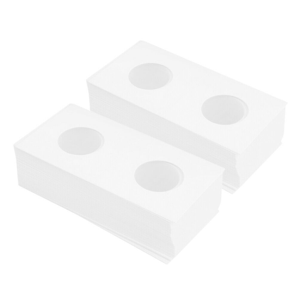 100-pieces Cardboard Coin Flips 25mm Coin Collecting Holder Card for Starter