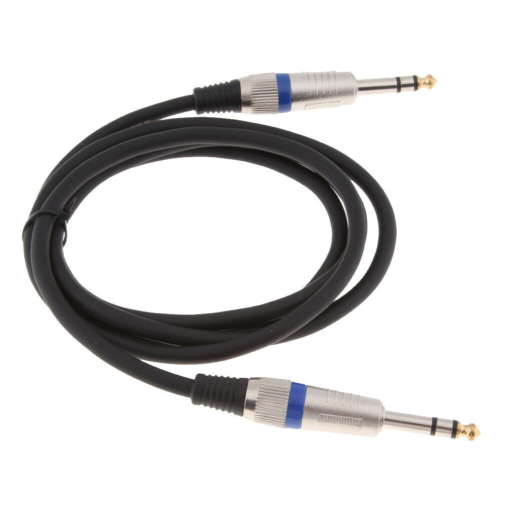 6.35mm 1/4" TRS to 6.35mm 1/4" TRS Balanced Stereo Cable, Male to Male,1.5m