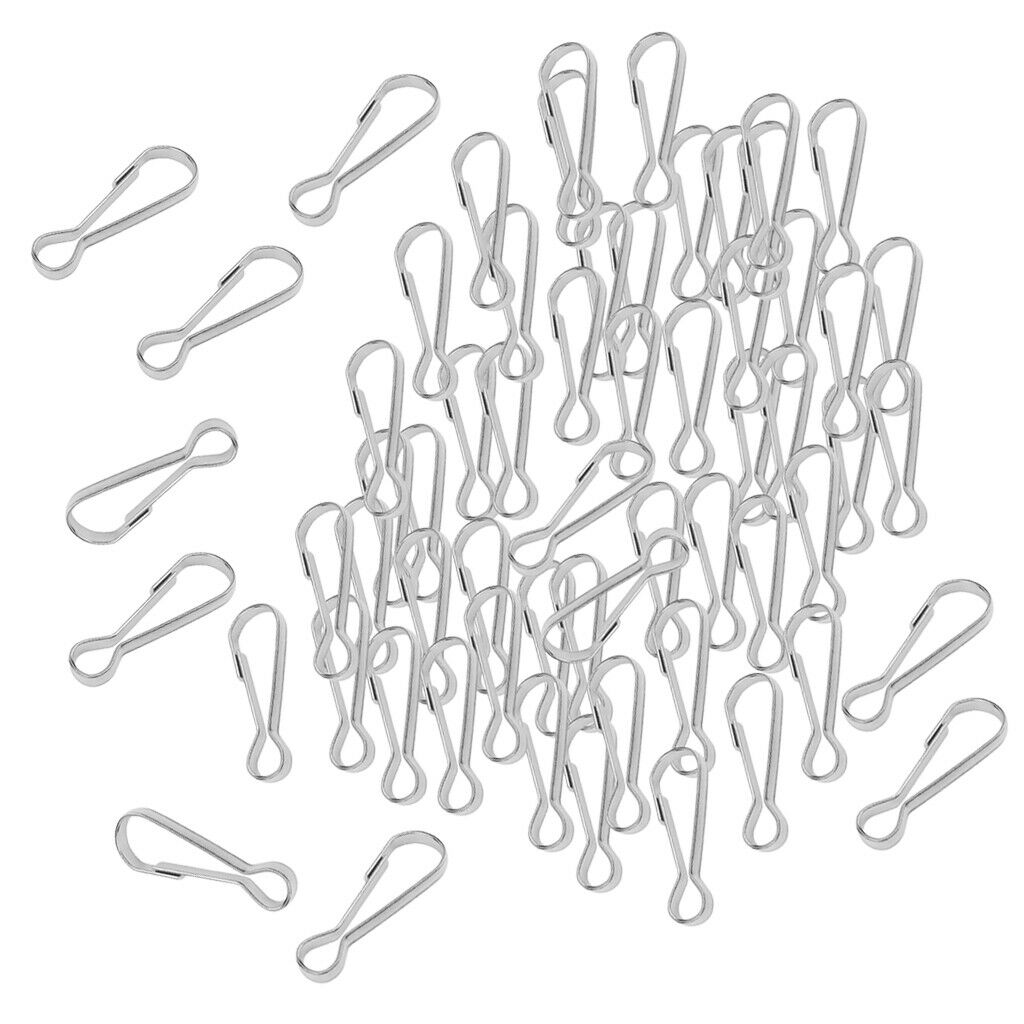 100x Tone Stainless Steel Key Clasp Snap Hook Lanyard Hook Clips