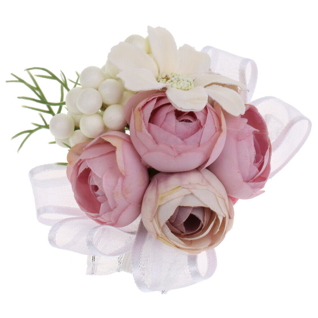 Bridesmaid Wedding Flower Corsage Stretch Bracelet for Fancy Wedding Party