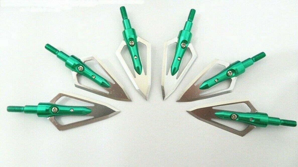 24Pcs Fixed 2 Blade 100 Grain Hunting Broadheads Arrowhead Filed Points Tips s