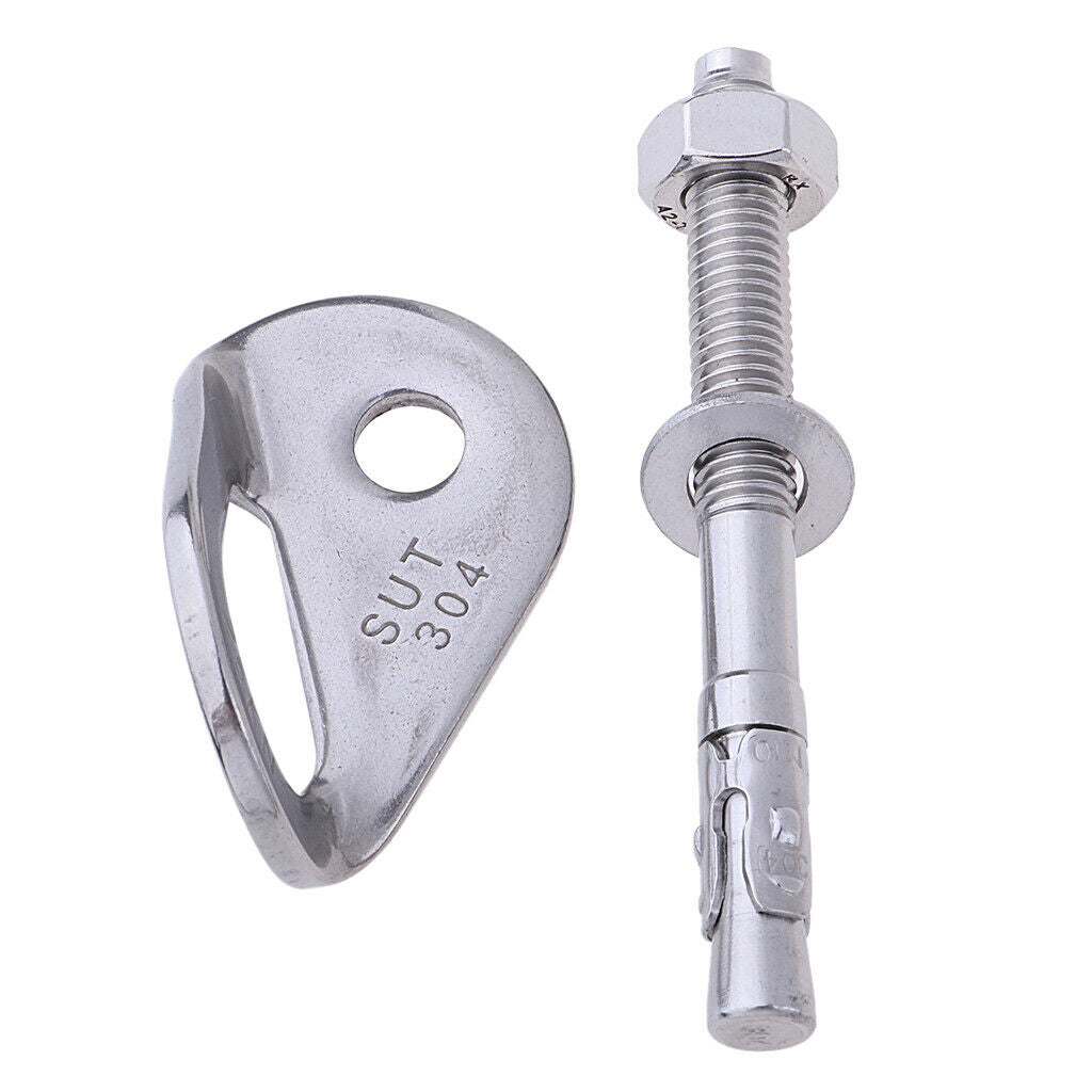 25KN Heavy Duty Rock Climbing Bolt Hanger Stainless Steel Anchor Carabiner