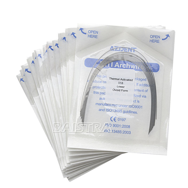100 X Dental Orthodontic Heat Thermal Activated Niti Round Arch Wires 018 Lower