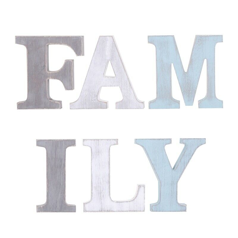 "Family" Decorative Wooden Letters Large Wood for Wall Decor in Rustic Wood CoB3