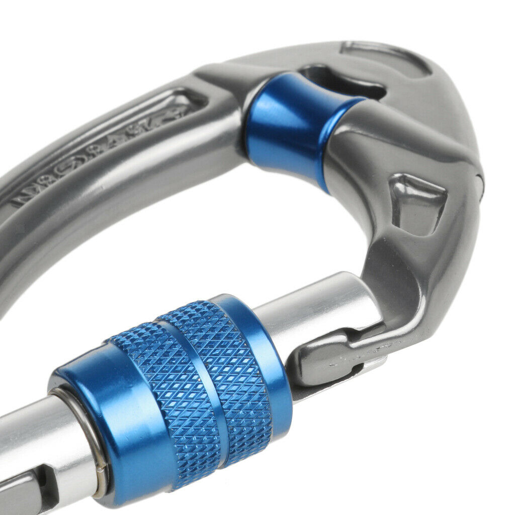 25 KN Rock Tree Climbing Screwgate Screw Lock Pulley-Carabiner Clip For Outdoor