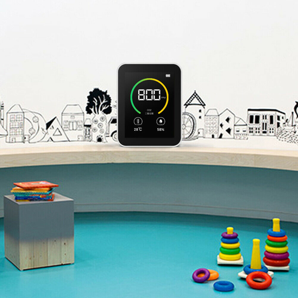 Indoor CO2 Detector NDIR Sensor Carbon Dioxide Temperature Humidity Meter @