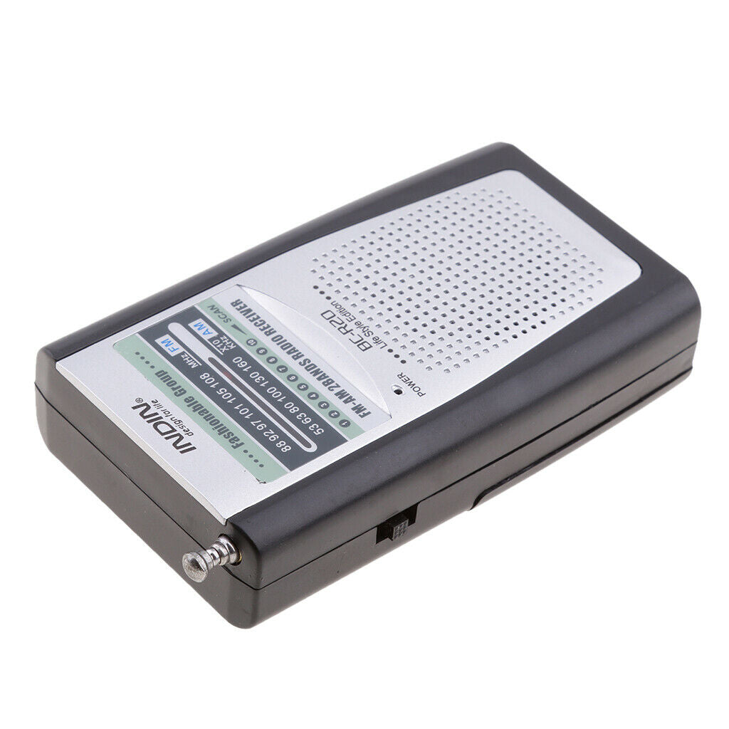 BC-R20 Portable Pocket Mini AM / FM Radio with Speaker and Belt Clip