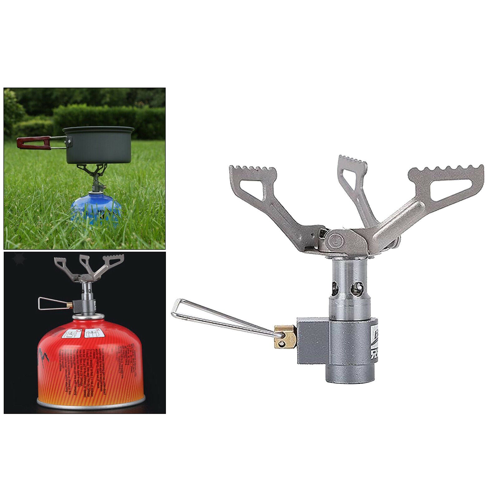 Mini Gas Burner Ultralight Camping Hiking Folding Propane Canister