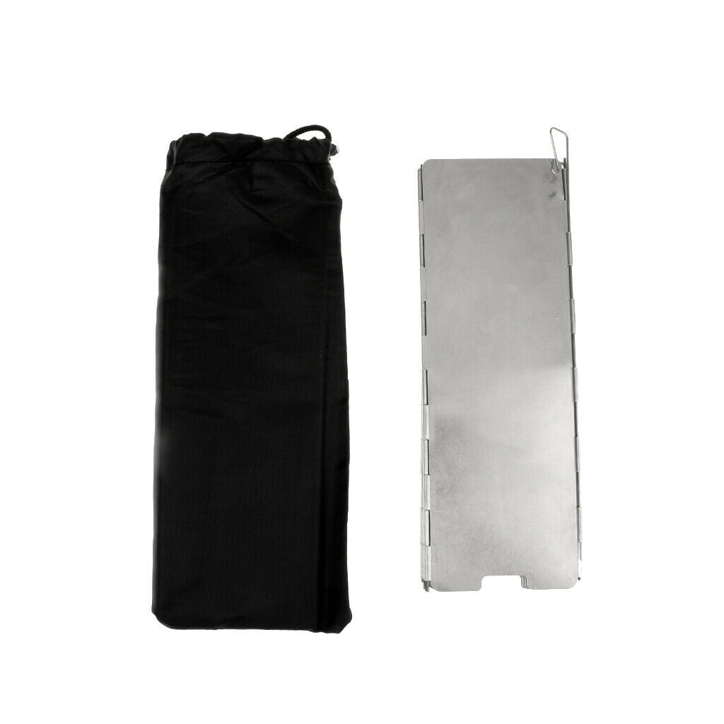 Outdoor Camping Barbecue Stove Burner Cooker Folding Wind Screen Windshield