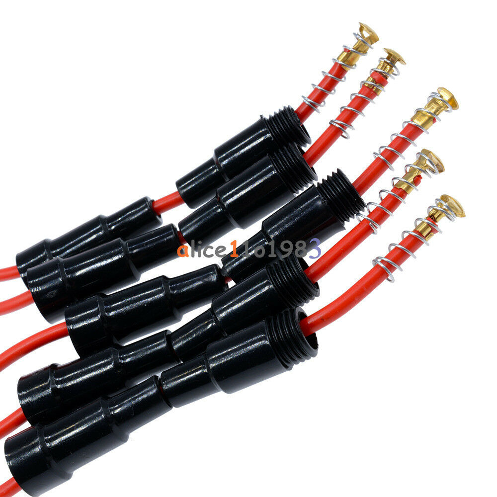 5PCS Home Protection Inline Fuse Holder Copper Wire Components 5A 220V Fuse Box