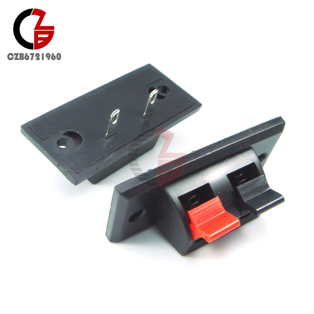10PCS Push Release Type Spring Loaded 2 Terminal Speaker Connector Plate Board