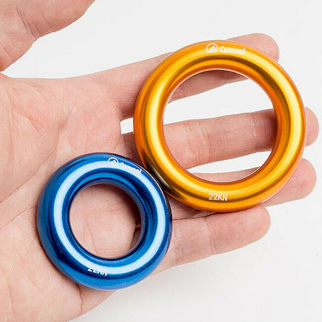 Pack Of 2 Aluminum Alloy Climbing Rappel Rings for Rock Arborist , L+S
