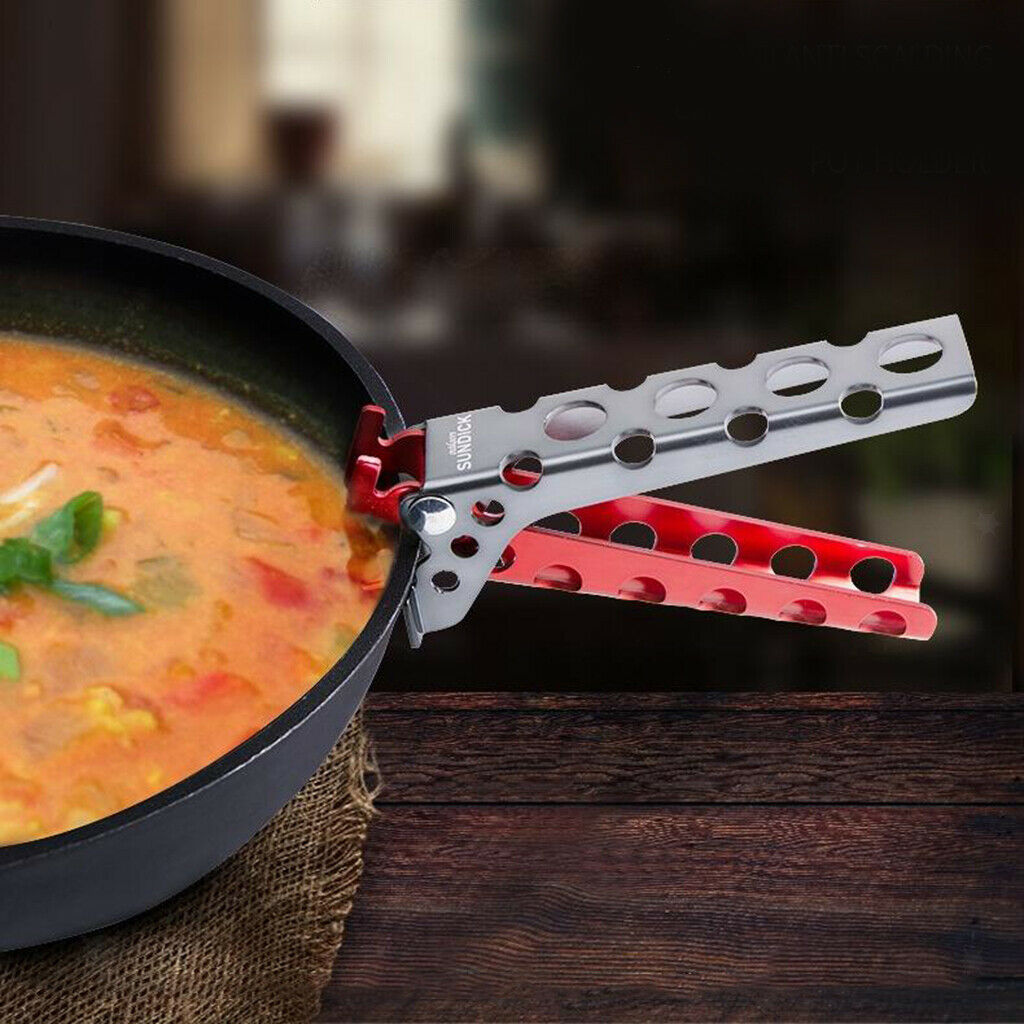 Camping Pot Pan Gripper Aluminum Pot Clamp Pan Handler Lifter Dark Gray