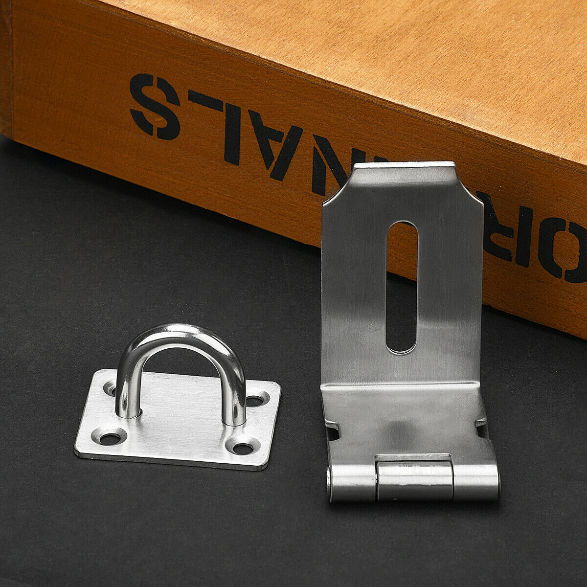 Safety Hasp Clasp Gate Door Shed Latch Lock Box Padlock Stainless Steel US HN