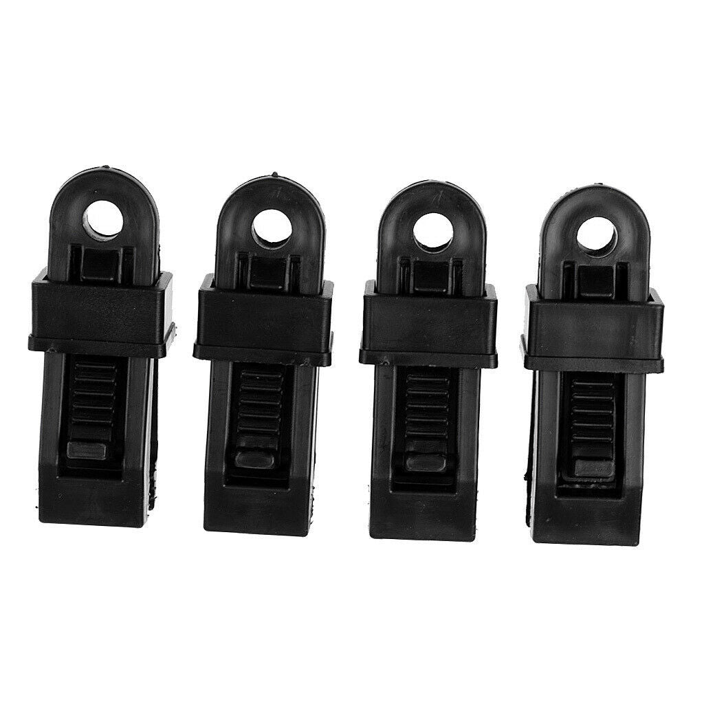 4 Pieces Camping Awning Clamp Set Plastic Tarp Clips Tent Canopy Accessories