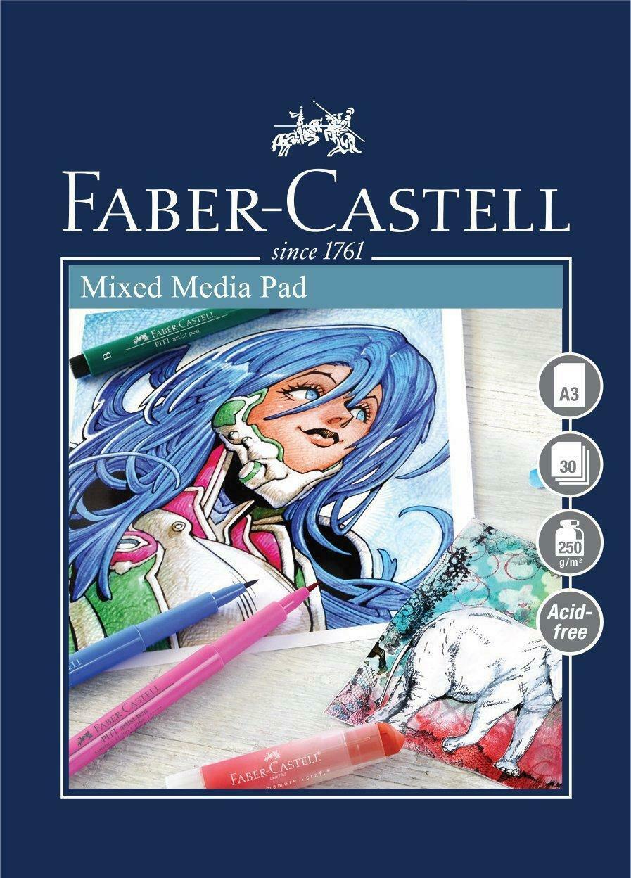 #792416 Faber Castell A3 Sketch Pad Creative Studio Mixed Media 250gsm 30 Sheets