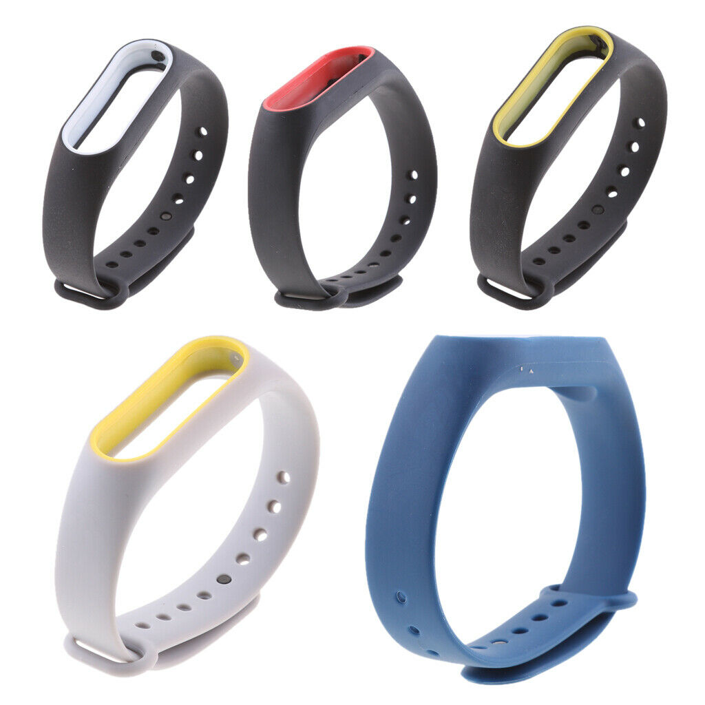 Silicone Wrist Strap Wristband Bracelet For Mi Band 2 Black+Red