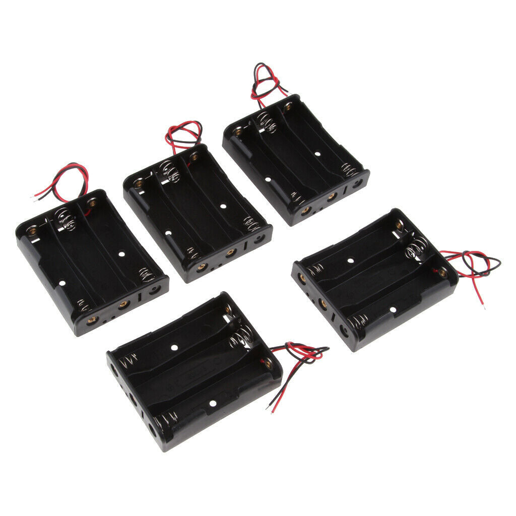 5 Pieces Battery Holder Battery Holder Battery Strip 3 Slot Storage Box