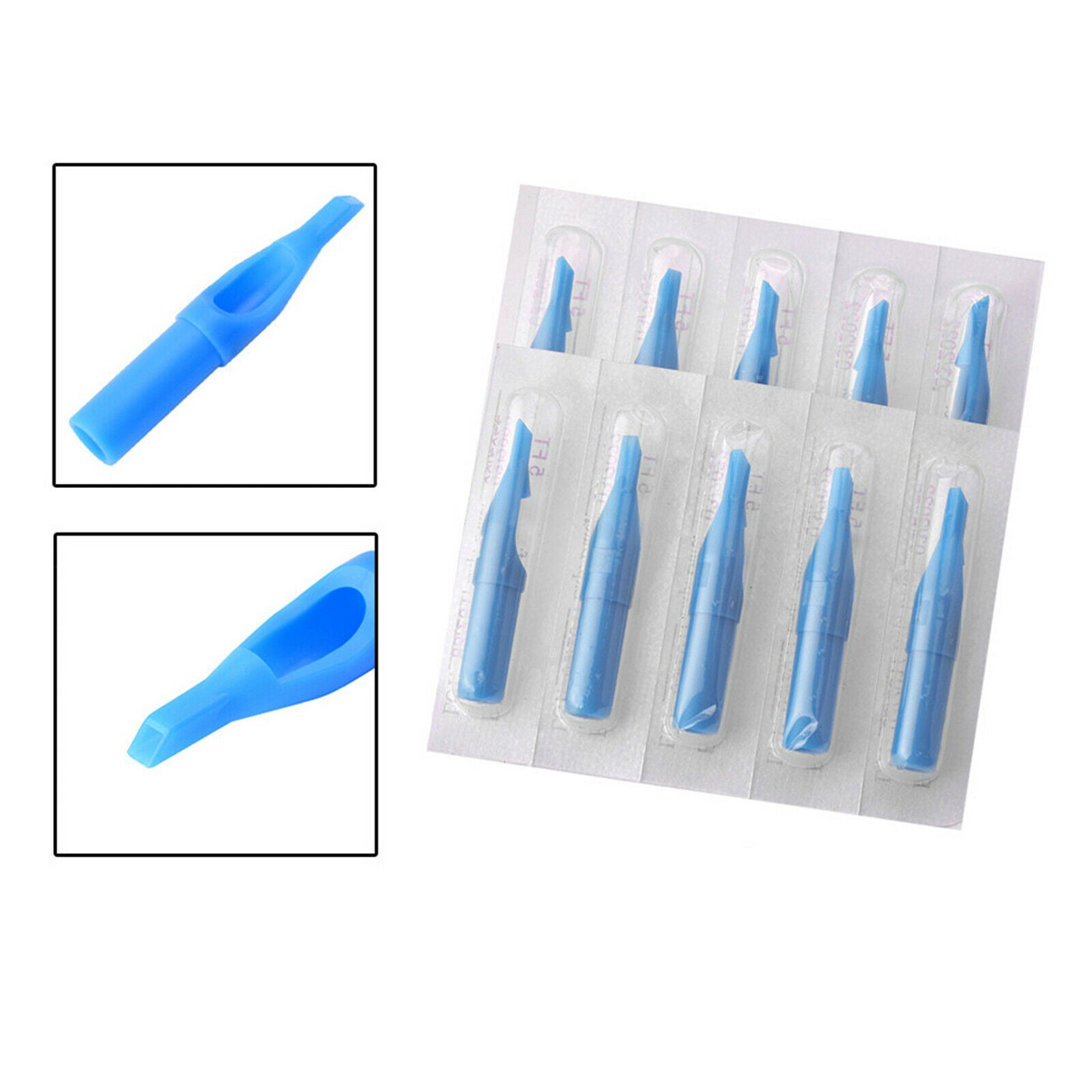 100 X Tattoo Tips Assorted for 3RL 7RL 7RS 9RS Tattoo Needles Round Flat