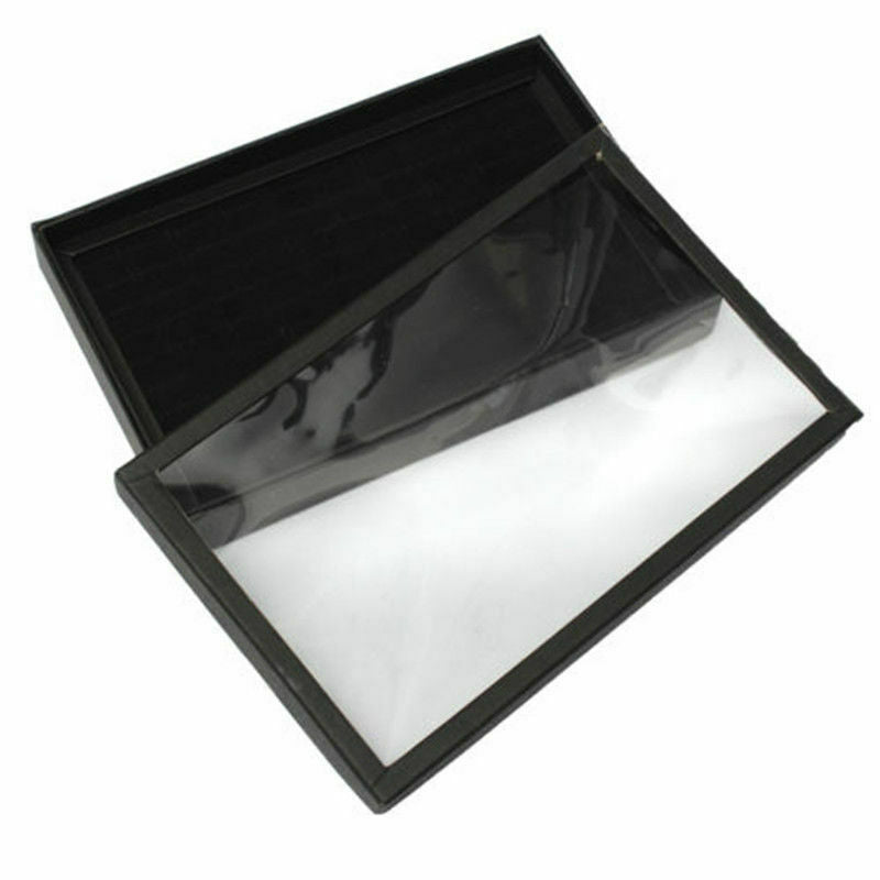 100 Velvet Ring Earring Jewelry Display Storage Box Tray Show Case Organiser US!