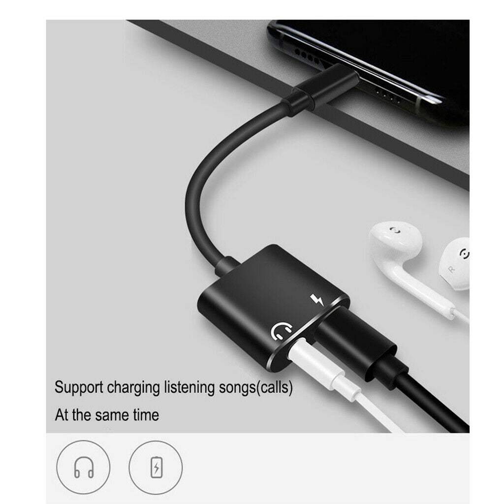 USB Type C Male to 3.5mm Female Audio Headphone   Charging Adapter