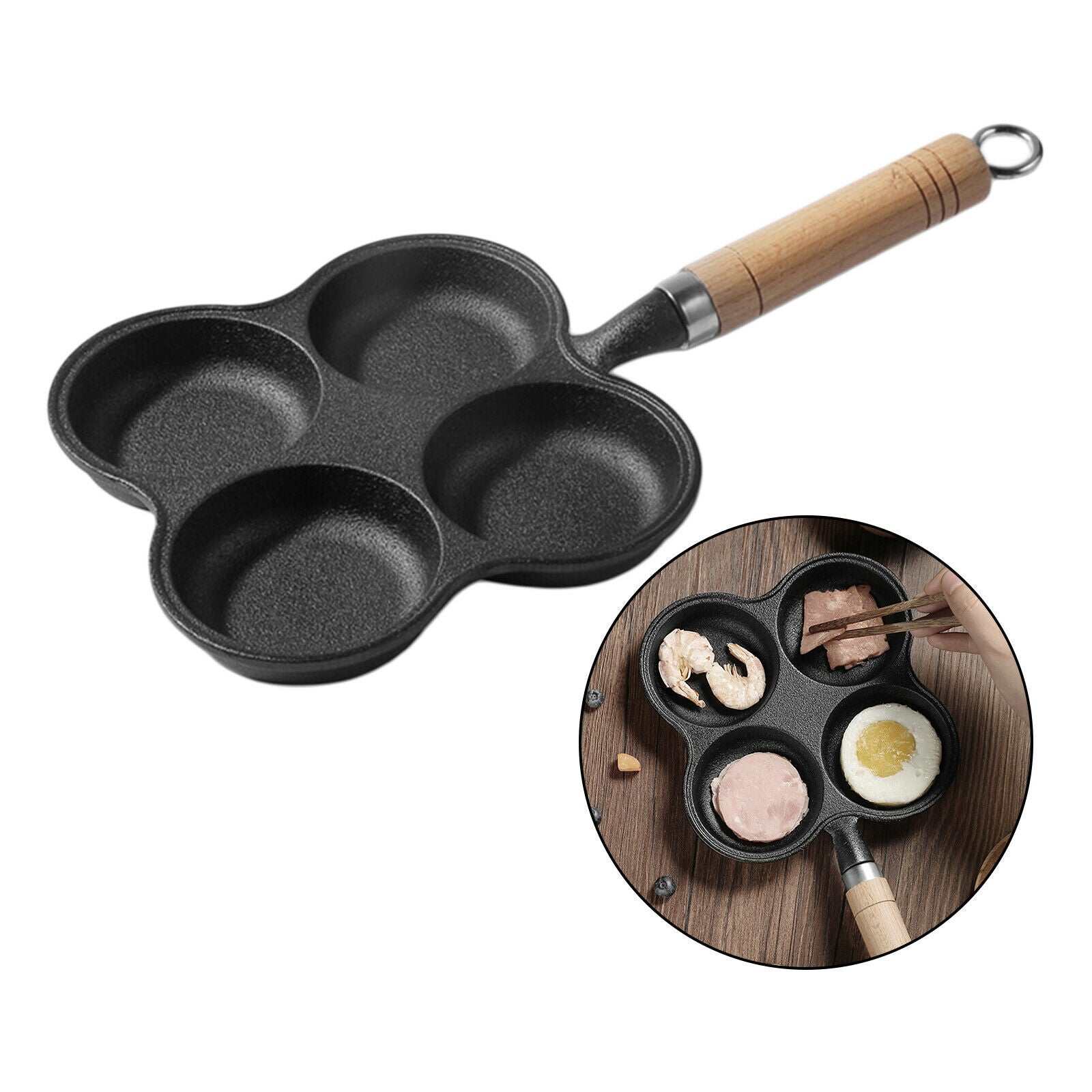 Non-Stick Egg Frying Pan Mold Cast Iron Eggs Omelet Pans Potsticker Hem