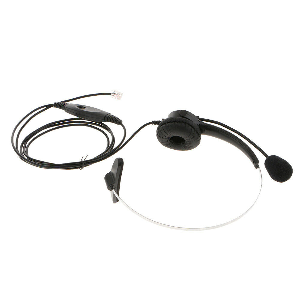 RJ9 Call Center Telephone Headphone w/ Noise Cancelling Monaural Headsets