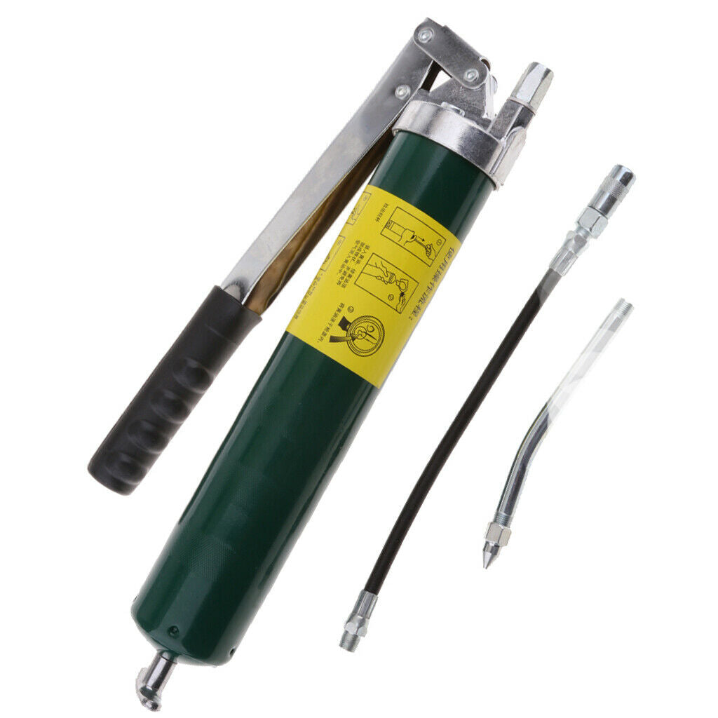 1000 PSI Heavy Duty Grease Gun Lever Action with Rigid and Flexible Hose