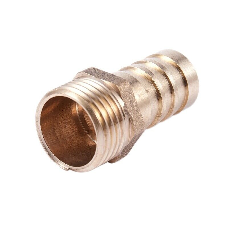 Golden Brass 1/2 inch Pipe Coupling 16mm Bolt Thread Water Pipe Hose End L2I4